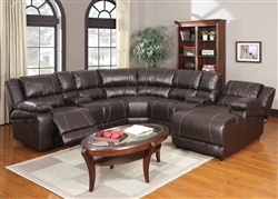 acme zanthe reclining sectional power espresso piece leather