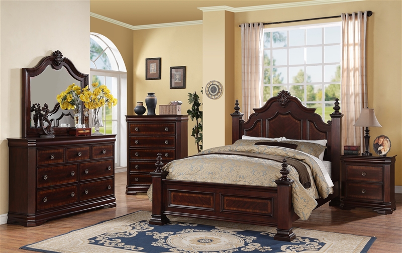 Charlotte 6 Piece Bedroom Suite In Cherry Finish By Crown Mark B8300