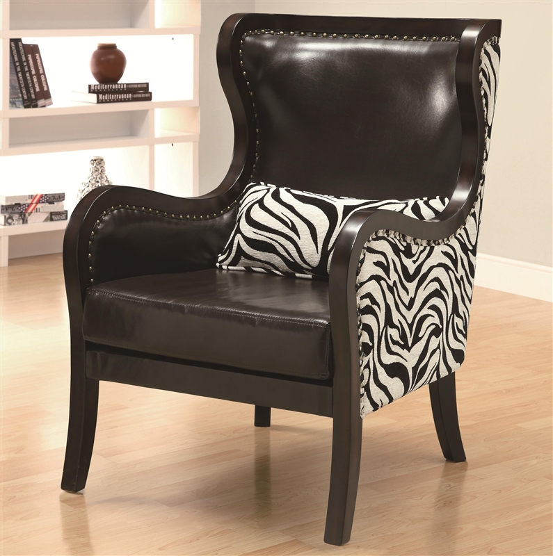 Traditional Zebra Print Accent Chair by Coaster - 902069