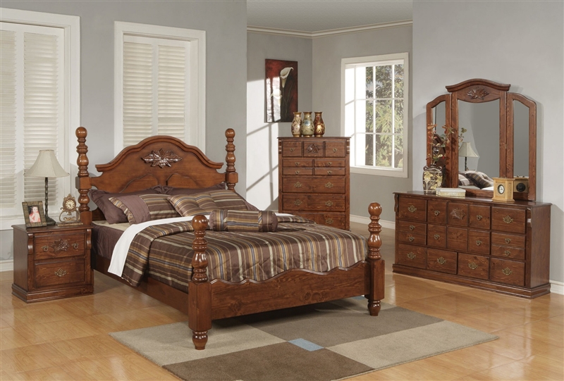 Ponderosa Poster Bed In Walnut Finish By Acme 01720q