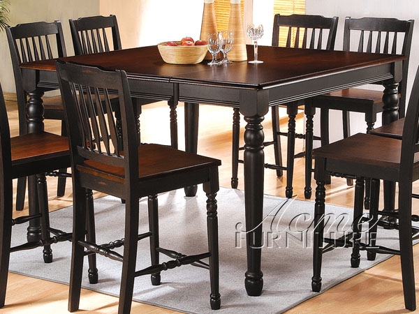 black and cherry counter height dining set