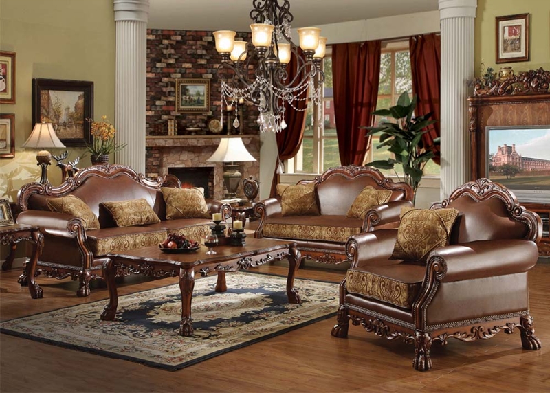Dresden 6 Piece Bedroom Set In Cherry Finish By Acme 12140