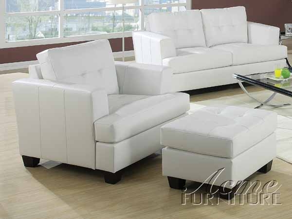 white leather sleeper chair