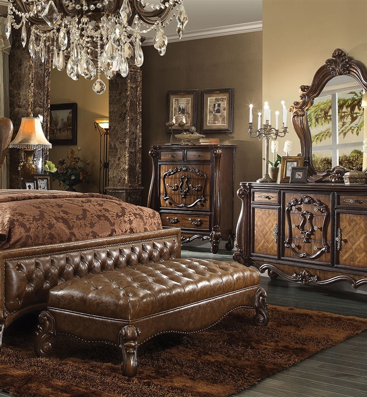 Versailles 6 Piece Traditional Bedroom Set In Cherry Oak Finish By Acme 21120