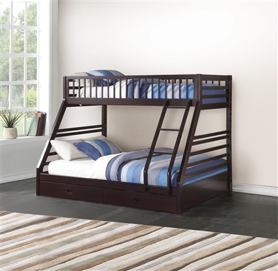 Jason Twin XL/Queen Bunk Bed in Espresso Finish by Acme - 37425