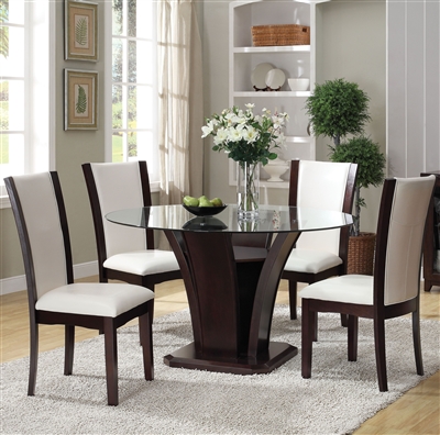 Malik 5 Piece Round Table Dining Room Set in Espresso Finish by Acme ...