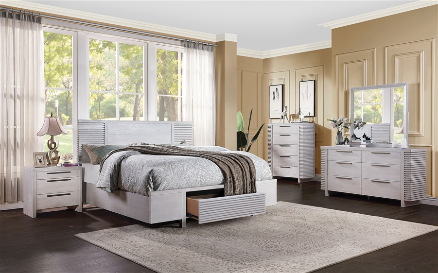 Louis Philippe 204691 Bedroom Set in White by Coaster w/Options