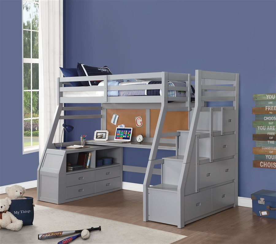 Acme Furniture Louis Philippe Cherry Twin over Twin Bunk Bed