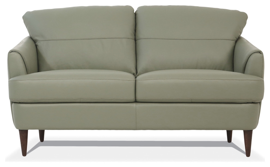 moss green leather sofa
