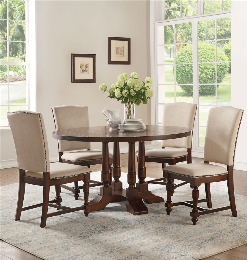 Tanner 5 Piece Round Table Dining Room Set with Upholstered Back Chairs