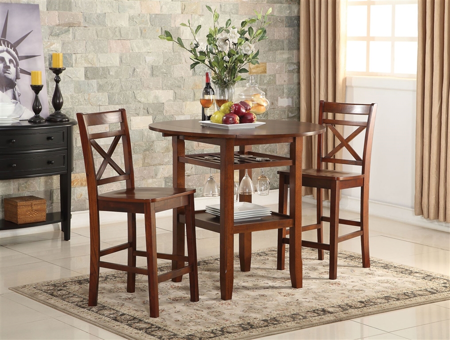 3 piece round counter height dining set