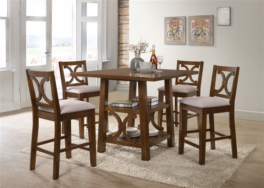 counter height dining set oak