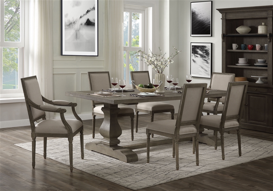 grey and oak dining set