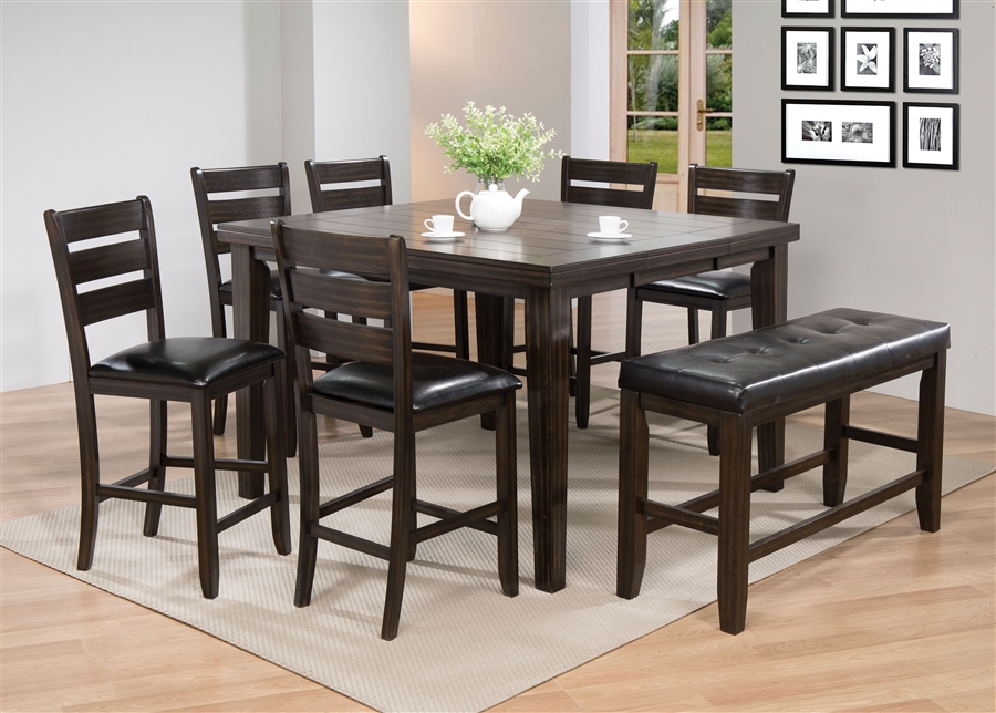 7 piece counter height dining set espresso