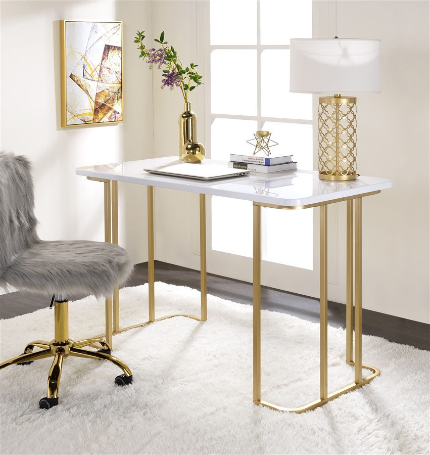 gold home office desk