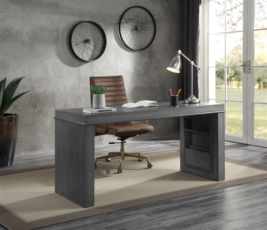 office desk grey oak