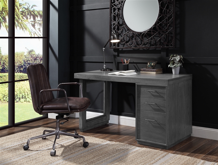 office desk grey oak