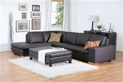 Baxton Studios Callidora Dark Brown Sectional Reverse Sofa by