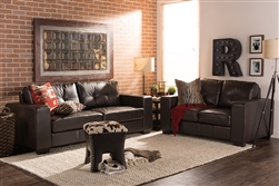 Whitney Modern and Contemporary Brown Bonded Leather Modern