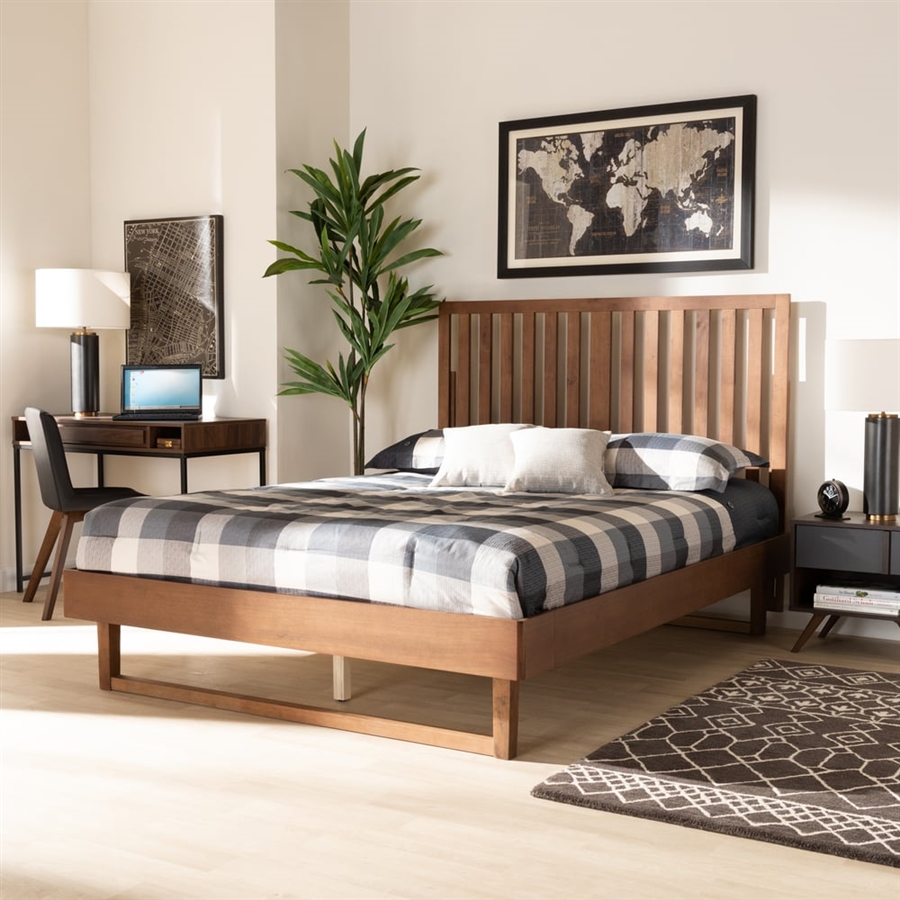 Marin Platform Bed in Walnut Brown Finish by Baxton Studio - BAX-Marin ...