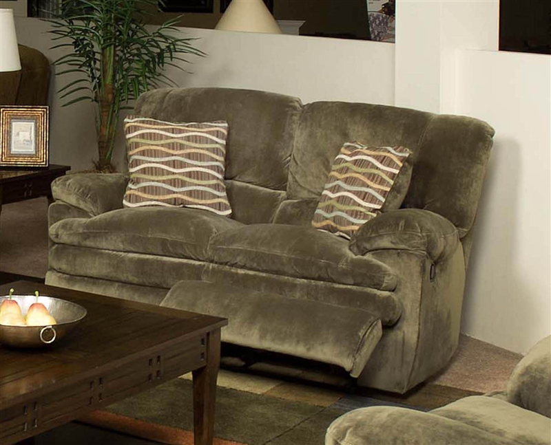 sage green reclining sofa