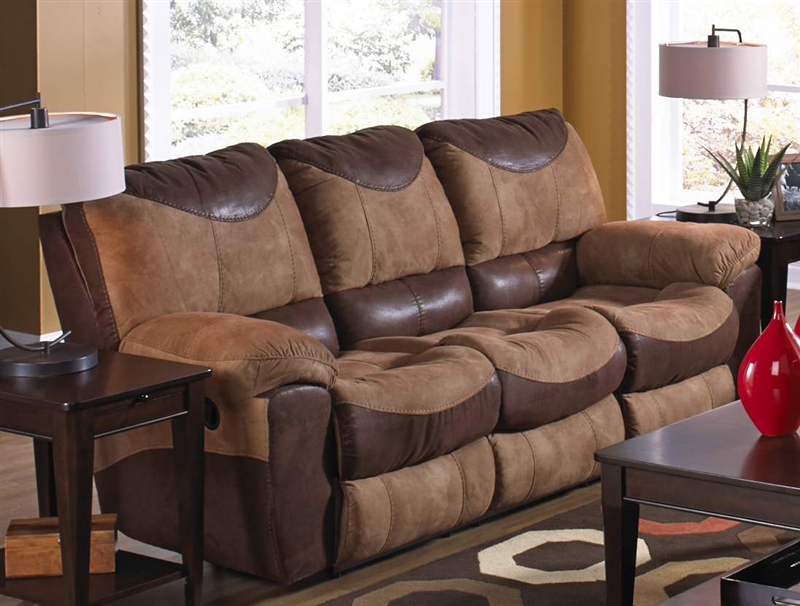 portman microfiber reclining sofa