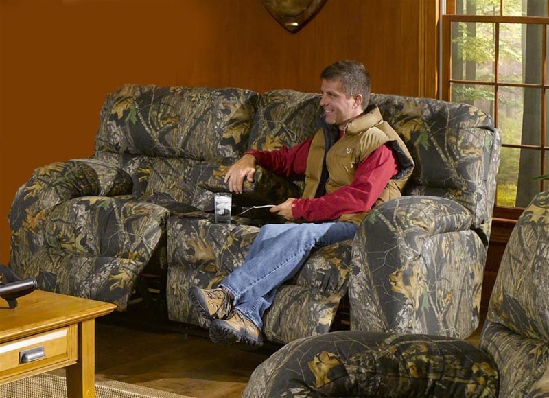 camo double reclining sofa