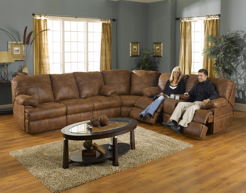 tan reclining sectional