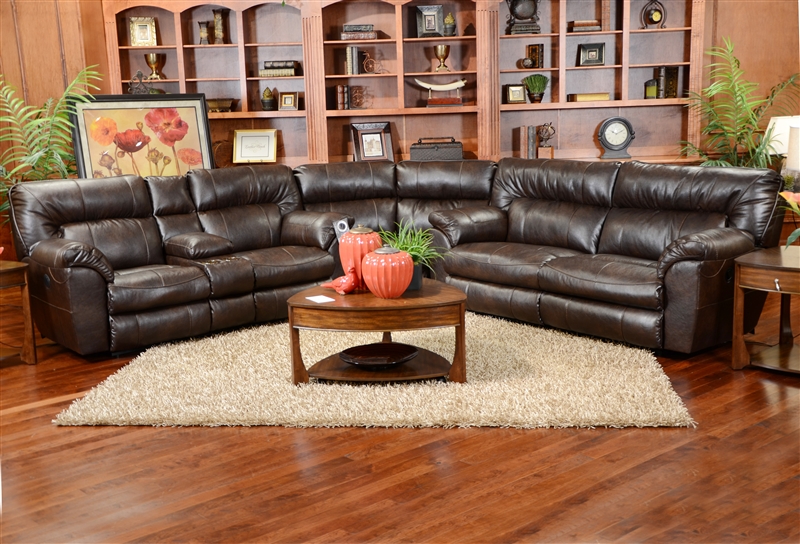 catnapper nolan leather cuddler recliner in godiva