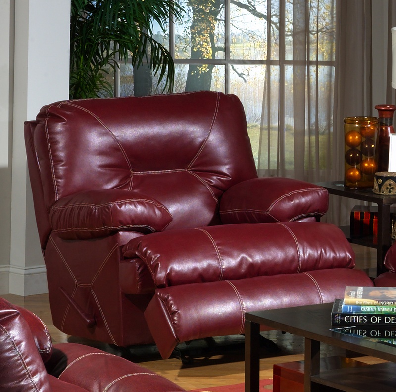 deep red leather chair