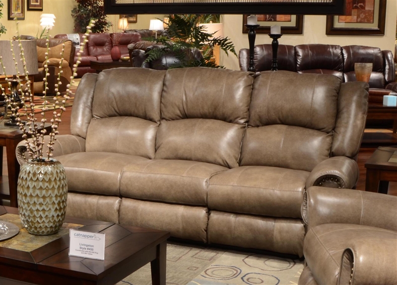 members mark livingston leather reclining sofa