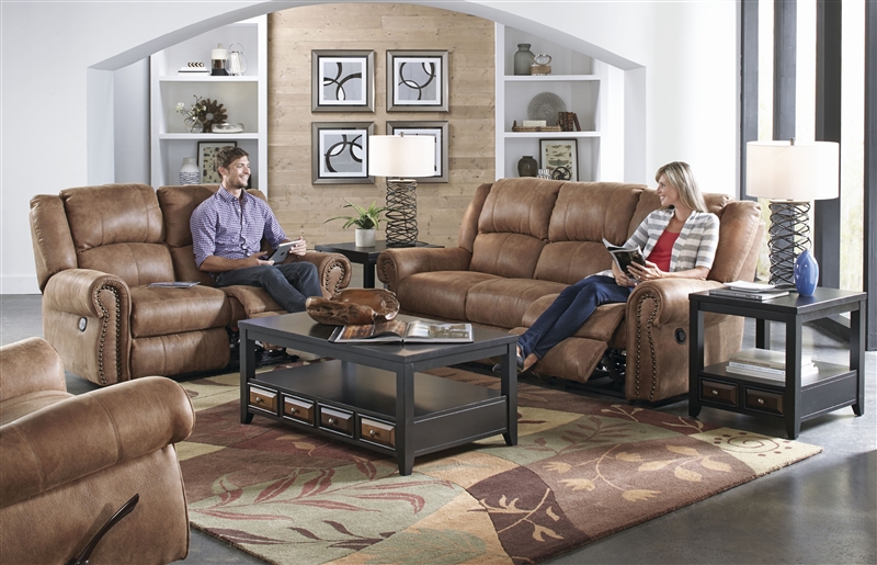 Westin Power Reclining Loveseat in Nutmeg Color Fabric by Catnapper ...