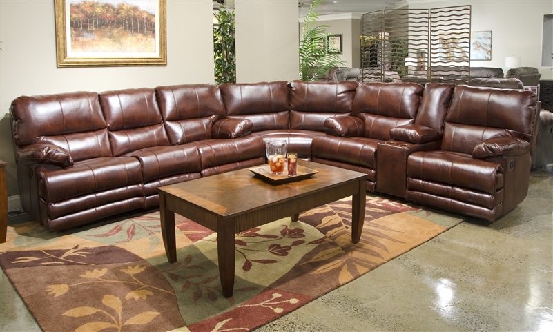 Austin 3 Piece Power Reclining Sectional in Dusk Leather Like Fabric by ...