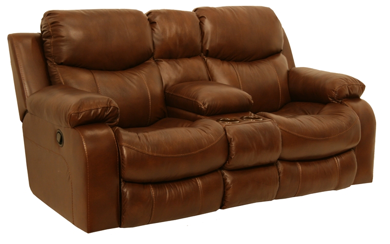 tobacco leather reclining sofa