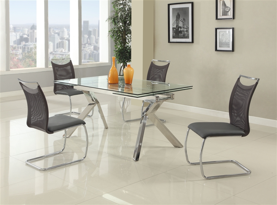 Ella-Nadine 5 Piece Dining Room Set with Nadine Black Chair by Chintaly ...