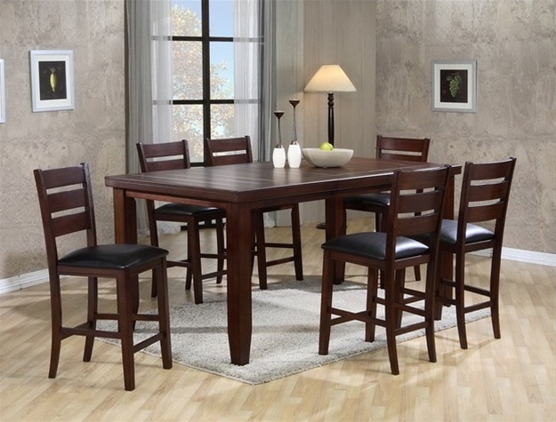 Bardstown 5 Piece Counter Height Dining Set in Walnut Finish by Crown ...