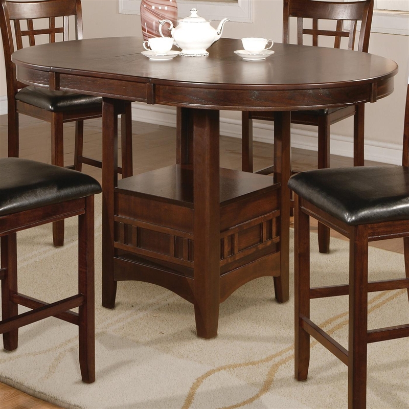 Hartwell 5 Piece Counter Height Dining Set in Dark Oak Finish by Crown ...