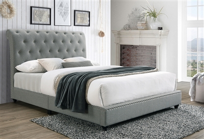 Janine Bed in Gray Finish by Crown Mark - CM-5104GY-Bed