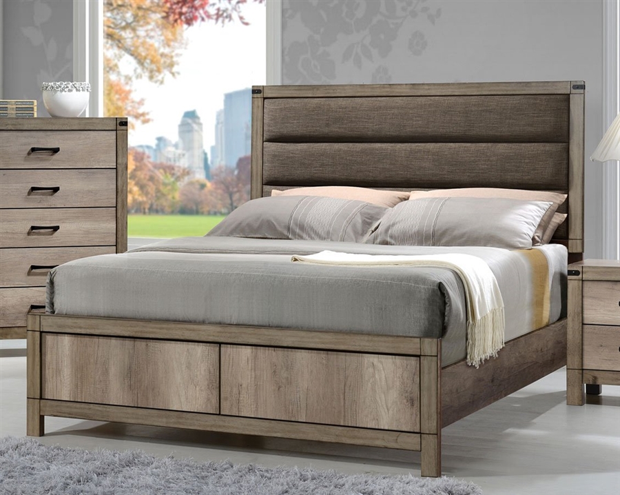 Matteo Bed in Light Grey Wood Finish by Crown Mark - CM-B3200-Bed