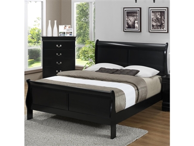 Louis Philip Bed In Black Finish By Crown Mark Cm B3900 Bed