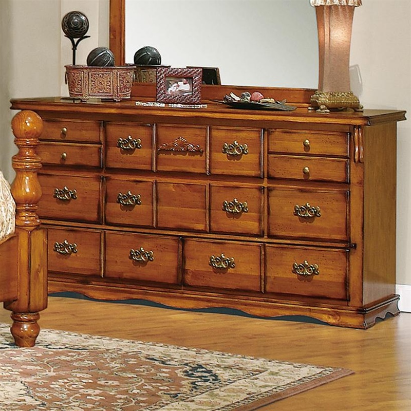 Coventry 6 Piece Bedroom Suite In Honey Pine Finish By Crown Mark