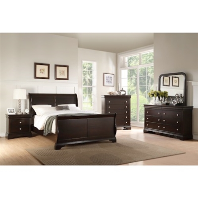 Leopold 6 Piece Bedroom Suite in Dark Brown Finish by Crown Mark - CM-B8000