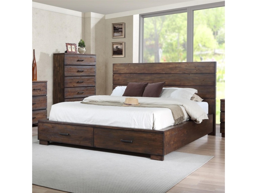 Cranston Bed In Brown Finish By Crown Mark Cm B8200 Bed