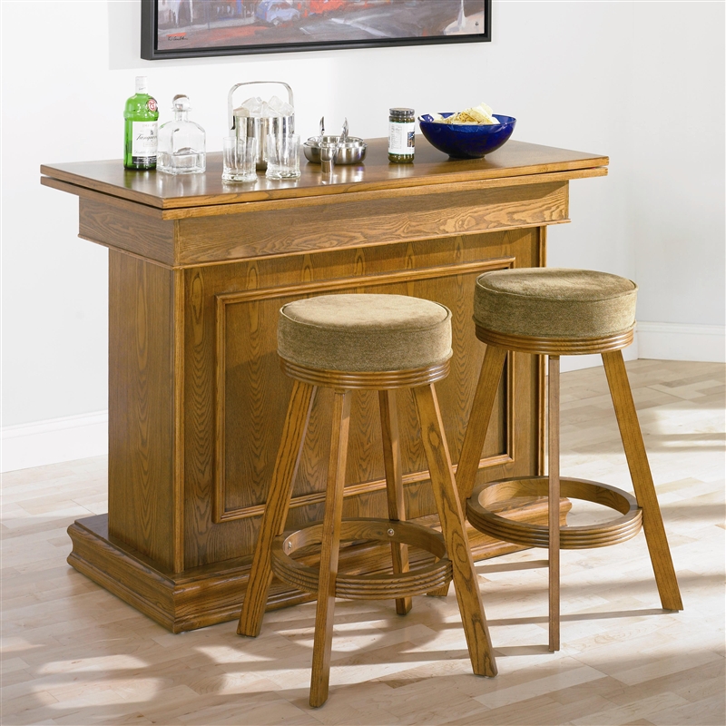 Game Table Bar Unit in Oak Finish by Coaster - 100288