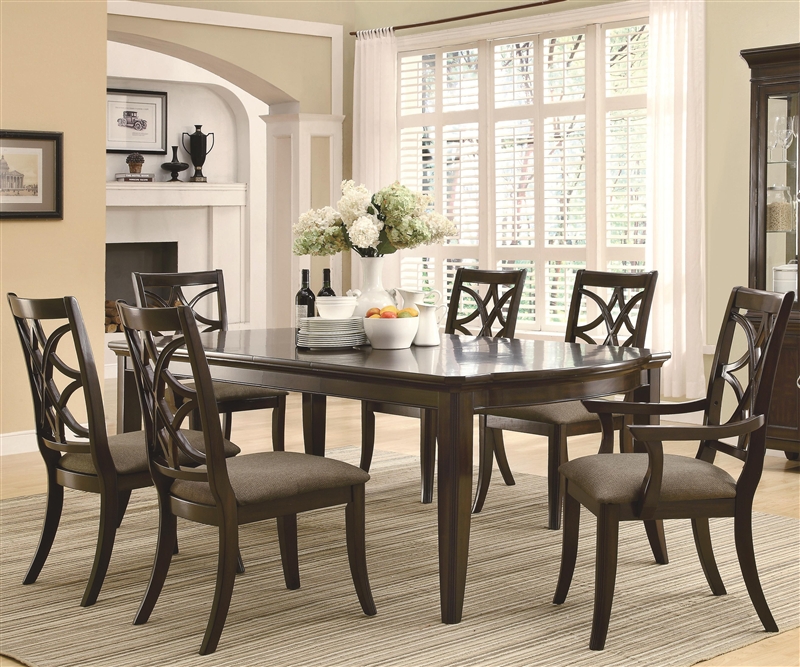 Meredith 7 Pc Dining Table Set in Espresso Finish by Coaster - 103531