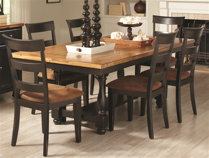 rustic amber dining room set