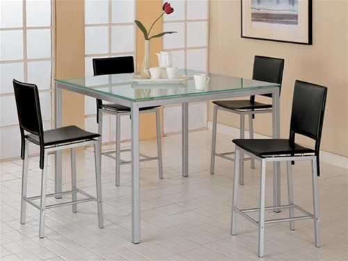 square glass counter height table