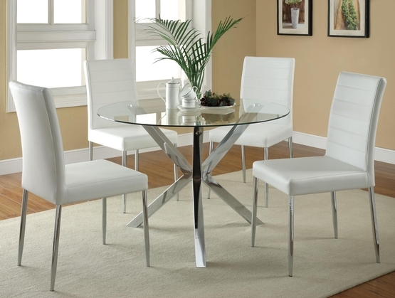 Vance 5 Piece Round Glass Top Dining Set by Coaster - 120760