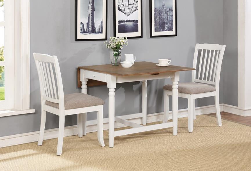 3 piece dining set white