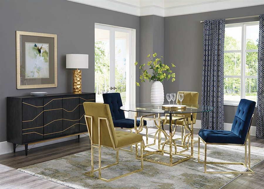 gold 5 piece dining set